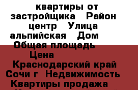 квартиры от застройщика › Район ­ центр › Улица ­ альпийская › Дом ­ 70 › Общая площадь ­ 20 › Цена ­ 1 300 000 - Краснодарский край, Сочи г. Недвижимость » Квартиры продажа   . Краснодарский край,Сочи г.